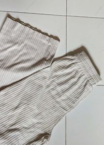 Relaxed Ribbed Wide Leg Pants