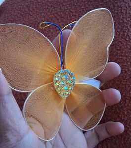 Butterfly Orange Sparkling hair clip