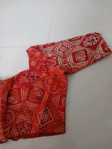 Vibrant Red Ethnic Blouse