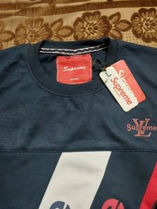 Supreme Navy Blue Graphic Tee