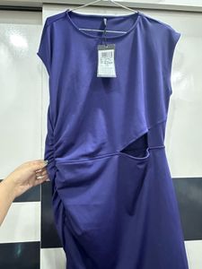 Stylish Navy Blue Cutout Midi Dress