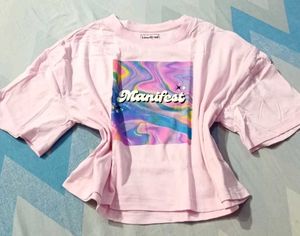 Pink "Manifest" Graphic Tee