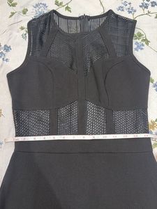 Chic Black Mesh Panel Dress