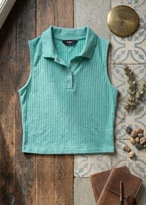 SALE 2 Trendy Tops - Teal Polo &amp; Swirl Print Tee