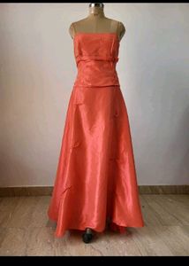 Coral Strapless Gown