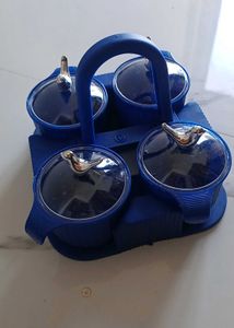 Blue Masala Dabba Spice Box Set