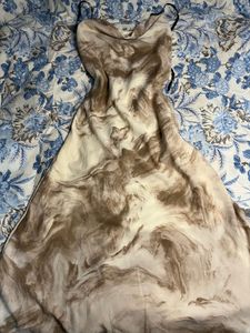 Flowy Marble Print Slip Dress