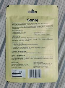 Sanfe Lemon Facial Sheet Mask