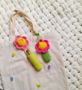 crochet mashroom bag charm
