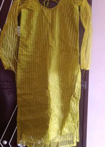 beautiful net fabric long kurti with full sleeve