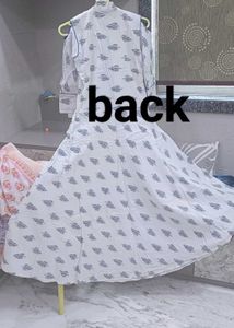 White Tunic with Abstract Print gown
