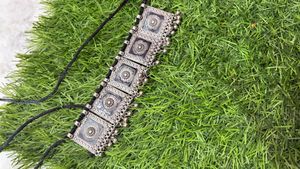 Boho Oxidized Silver &amp; Tassel Jewellery Set
