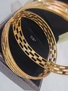 Designer Triple-Band American Diamond Gold Bangles