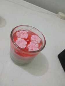 Floral Candle in Glass