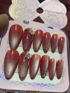 Art Nails Red Ombre Press-Ons