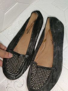 Black Studded Loafers