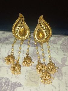 Elegant Gold-tone Jhumka Earrings