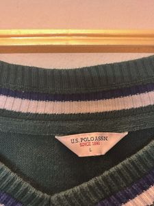 US Polo Assn V-neck Cable Knit Sweater