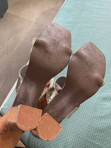 Sparkling Silver Block Heels
