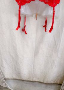 10258. Lace Garter Belt - Red