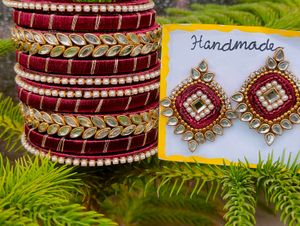 Handmade Bangle &amp; Earring Set