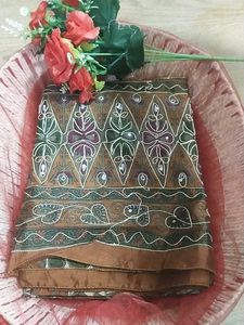 Sequence Work Thread Wor Wok Saree with Blouse