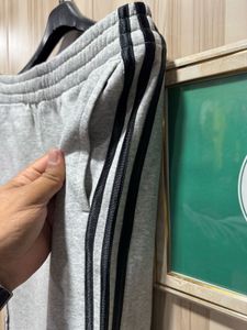 Adidas 3 Strips Brand Logo Grey Jogger