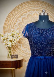 Royal Blue Beaded Princess Gown
