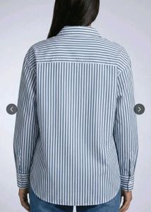 Pink and blue Striped Seersucker Button-Up Shirt