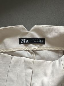 Cream High-Waisted Tailored Pants