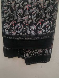 Elegant Black Floral Saree