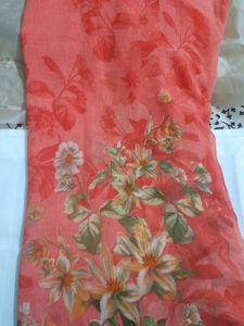 Pink and Orange Stone Work Saree with Blouse