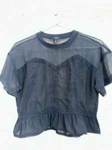forever 21 black sheer top