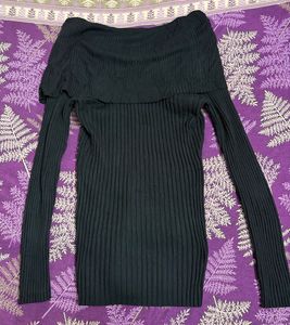 Off shoulder black sweater