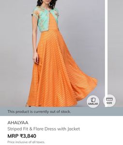Orange-turquoise Ethnic fusion gown + coat