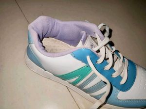 Stylish White &amp; Blue Sneakers
