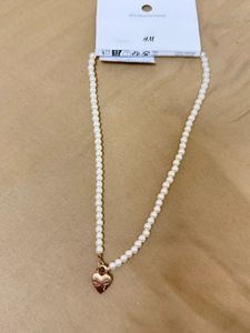 H&M Pearl Necklace with Heart Charm