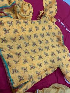 Vibrant Yellow Printed Lehenga Choli Set