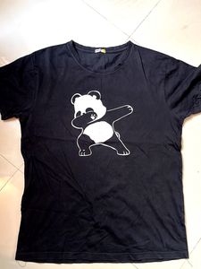 SALE!!Panda Dab Graphic Black T-shirt For Men , XL