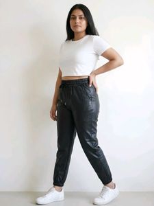 Black Faux Leather Jogger Free Size S,M,L,XL