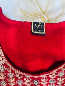 Elegant Red Embroidered Kurta Set
