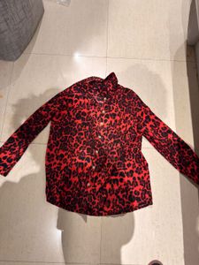 Animal Print Button-Down Shirt