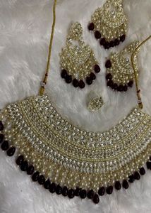 Unused Stunning Kundan &amp; Pearl Jewellery Set