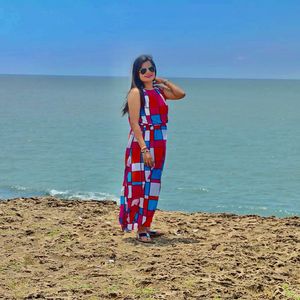 Vibrant Geometric Print Maxi Dress