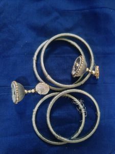 Maroon Silk Thread Bangles with Gold Beads