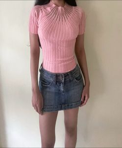 Sparkly Ribbed Mock Neck Top