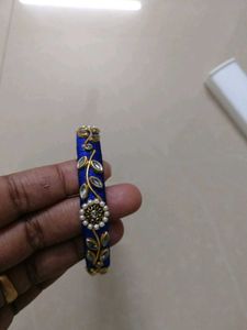 Blue & Gold Decorated Bangle