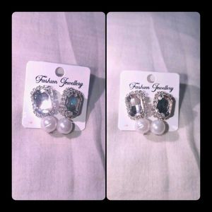 Elegant Gemstone & Pearl Drop Earrings