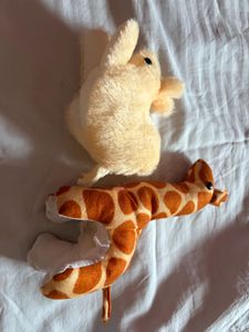 Stuffed Giraffe and Bunny Toys