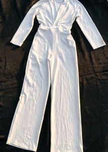 Elegant White Blazer Jumpsuit